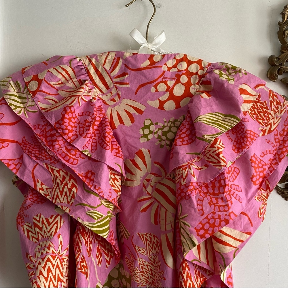 FARM RIO MIXED LOBSTERS RUFFLE MINI DRESS - Picture 11 of 16